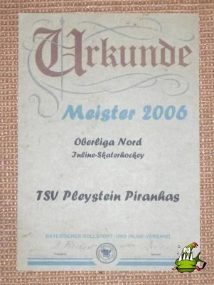 Urkunde Oberliga Meisterschaft 2006